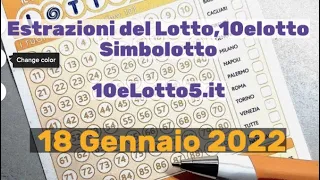 Estrazioni del Lotto, SuperEnalotto, 10elotto e Simbolotto di Martedì 18 Gennaio 2022