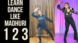 1 2 3 MADHURI DIXIT DANCE TUTORIAL | DANCE LIKE MADHURI @priyalovetodance