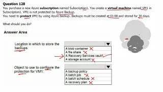 75. MS Azure Administrator Associate AZ 104 - Backup location, configure the protection for vm