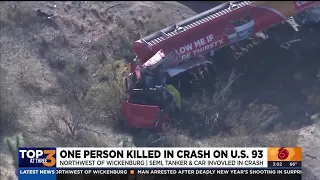 Deadly crash closes portion of US 93 NW of Wickenburg