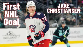 Jake Christiansen #32 (Columbus Blue Jackets) first NHL goal Mar 1, 2022