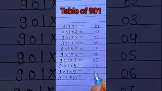 Table Of 901 || Table Trick 🥰#shorts