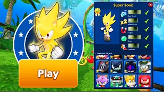 Sonic Dash - New Super Sonic Unlocked and Fully Upgraded - All Characters Unlocked - Run Gameplay