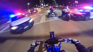 Crazy Police Chase On Dirt Bikes! *COPS BLOCK OFF HIGHWAY*