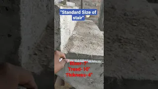 Riser/tread/thikness क्या दे सीडियो (stair) की।Standard Size of stair.#civilengineering#youtubeshort