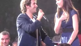 Josh Groban singing with audience member Montreal July 23