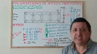 Apriete de los Tornillos o Pernos de las Culatas, Cabezotes Iveco/Peugeot/Fiat/Citroën..