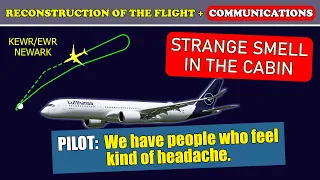 STRANGE SMELL in the cabin. Passengers feel a headache | Lufthansa Airbus A350-900 | Newark airport