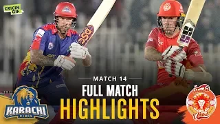 Match 14 - Islamabad United Vs Karachi Kings - Full Match Highlights