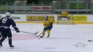 Sebastian Collberg Nice Goal vs USA- IIHF WJC Pre-Tournament (12/20/13)
