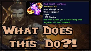 World of Warcraft Dragonflight l What does Ring-Bound Hourglass Do? Crafted Epic Ring with TP spell.