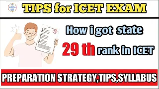 ICET EXAM TIPS AND  PREPARATION STRATEGY BY STATE 29 TH RANKER | ICET EXAM 2023| APICET | TSICET