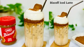 Biscoff Iced Latte |  Lotus Biscoff Latte Recipe | Biscoff Coffee |  Biscoff  Recipes