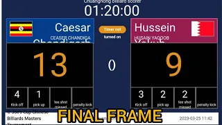 CHINA; CAESAR 🇺🇬 1️⃣3️⃣🍏🍏🍏🍏🍎 🆚 0️⃣9️⃣🍏🍏🍏🍎🍎 HUSSEIN (Bahrain) (11 WORLD HEY BALL GRAND MASTERS FINAL)