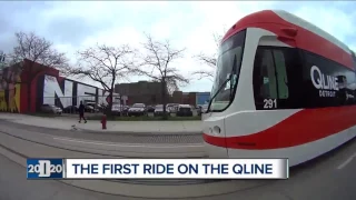 Watch as we gets the first ride on the QLINE through Detroit