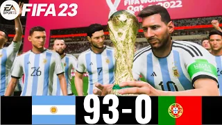 FIFA 23- ARGENTINA 93-0 PORTUGAL  ! FIFA  WORLD CUP FINAL 2022 QATAR ! RONALDO VS MESSI !