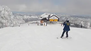 2021/2/19 野沢温泉スキー場 絶景の上の平・パラダイスゲレンデを滑りつつ、最後は超上級のシュナイダーコースで締めてみました。