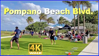 【4K】WALK Pompano Beach Boulevard FLORIDA 4k video TRAVEL vlog
