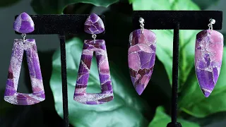 Polymer Clay Earrings Faux Purple Amethyst Stone Tutorial! | How To Make Polymer Clay Earrings