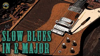 Slow blues backing track in E major