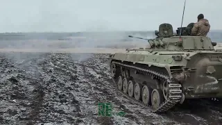 BMP2 sets Ukrainian ammunition depot on fire Russia 0 GROUP