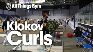 Dmitry Klokov Biceps Curls After 200kg Snatch 2014 Worlds Training Hall