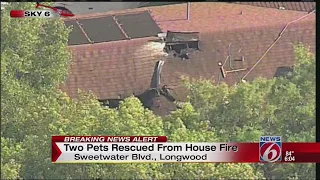 2 pets rescued from Longwood house fire