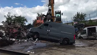 Fly-tipping vehicles crushed