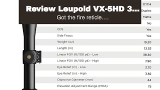 Review Leupold VX-5HD 3-15x44mm Rifle Scope