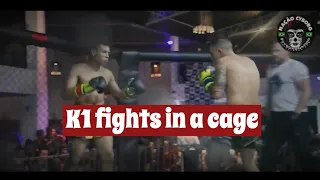 K1 Muay Thai Kickboxing fight inside a cage! Brazilian MMA Curitiba Brazil Cris Cyborg Nacao Cyborg