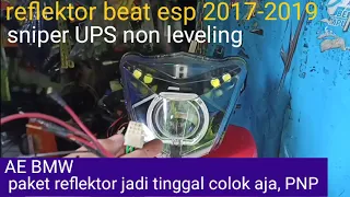 cara pasang proji sniper UPS di beat 2017-2019 non leveling LEED HID MOTOR