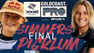 Caitlin Simmers vs Molly Picklum | Boost Mobile Gold Coast Pro - Final Heat Replay