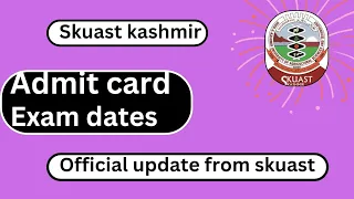 Skuast AdMiT card release date 📅 out ★☆ || OfFiCiAL update from SkUaSt☆★