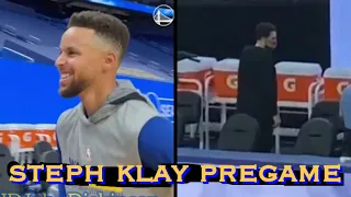 📺 Stephen Curry and Klay (!) pregame Warriors-Pacers from Chase Center