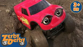 Washed Away | Dirty RC Cars Roll In Mud | Full Episodes | Zerby Derby | 9 Story Kids