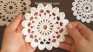 Crochet Flower Motif #4 EASY Tutorial Crochet Lace Round Motif