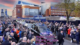 Walter Smith - Rangers Fans pay their respects as cortege passes Ibrox