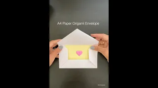 How to fold this easy Origami envelope using A4 paper (Kimigami) #Shorts