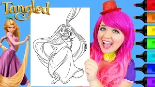 Coloring Rapunzel Long Hair Disney Tangled Coloring Page Prismacolor Markers | KiMMi THE CLOWN