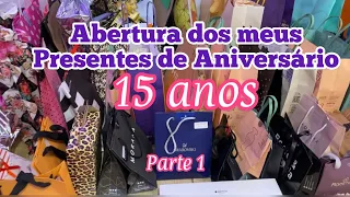ABRINDO MEUS PRESENTES DE ANIVERSÁRIO DE 15 ANOS | LAURA THINK PINK