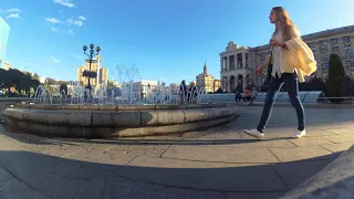 2017-09-15 Kyiv Maidan Fountains Фонтани на Майдані Незалежності, Київ, Україна Ukraine 4K