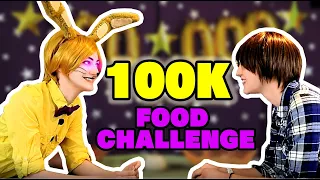 100K FOOD CHALLENGE! THE NASTIEST THING I'VE CONSUMED YET! | Henry and Glitchtrap cosplays