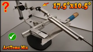 Convex sharpening of a kitchen knife VG10 | Convex knife sharpening 17.5° x 10.5° on Sy tools Beast.