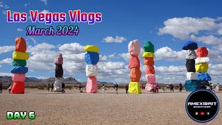 Las Vegas Vlog - March 2024 - Day 6 - Tacos El Gordo, 7 Magic Mountains, Strip Drive, Slots!!