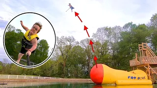 We Made Him FLY!!! ( Worst landing ever )