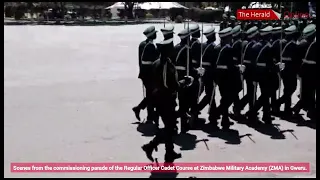 Scenes from commissioning parade of the Regular Officer Cadet Course at Zimbabwe Military Academy