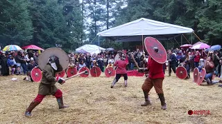 Multiple Viking Combat with axes and shields - Ormbitur en Viking Fest 2019 de Mundo Medieval