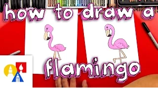 How To Draw A Cartoon Flamingo