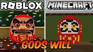 MINECRAFT GODS WILL VS ROBLOX GODS WILL