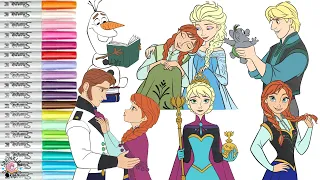 Disney Frozen Coloring Book Compilation Anna Elsa Kristoff Hans and Olaf